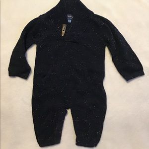ANDY & EVAN Navy Toggle Sweater Romper